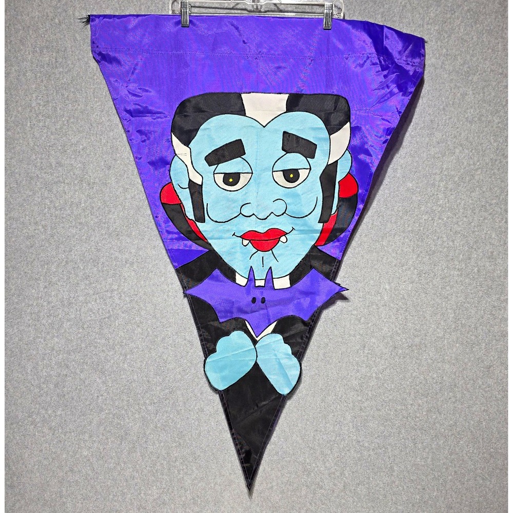 Four Star International Halloween Vampire Appliqué Nylon Flag Purple 28x40" 1996